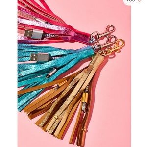 Leather key chain charger